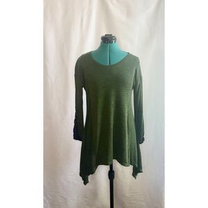 NY Collection dark green long-sleeve tunic top